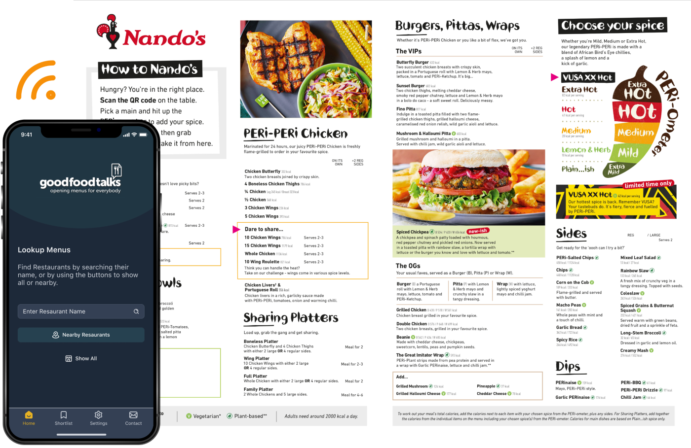 Good Food Talks mobile restaurant menu