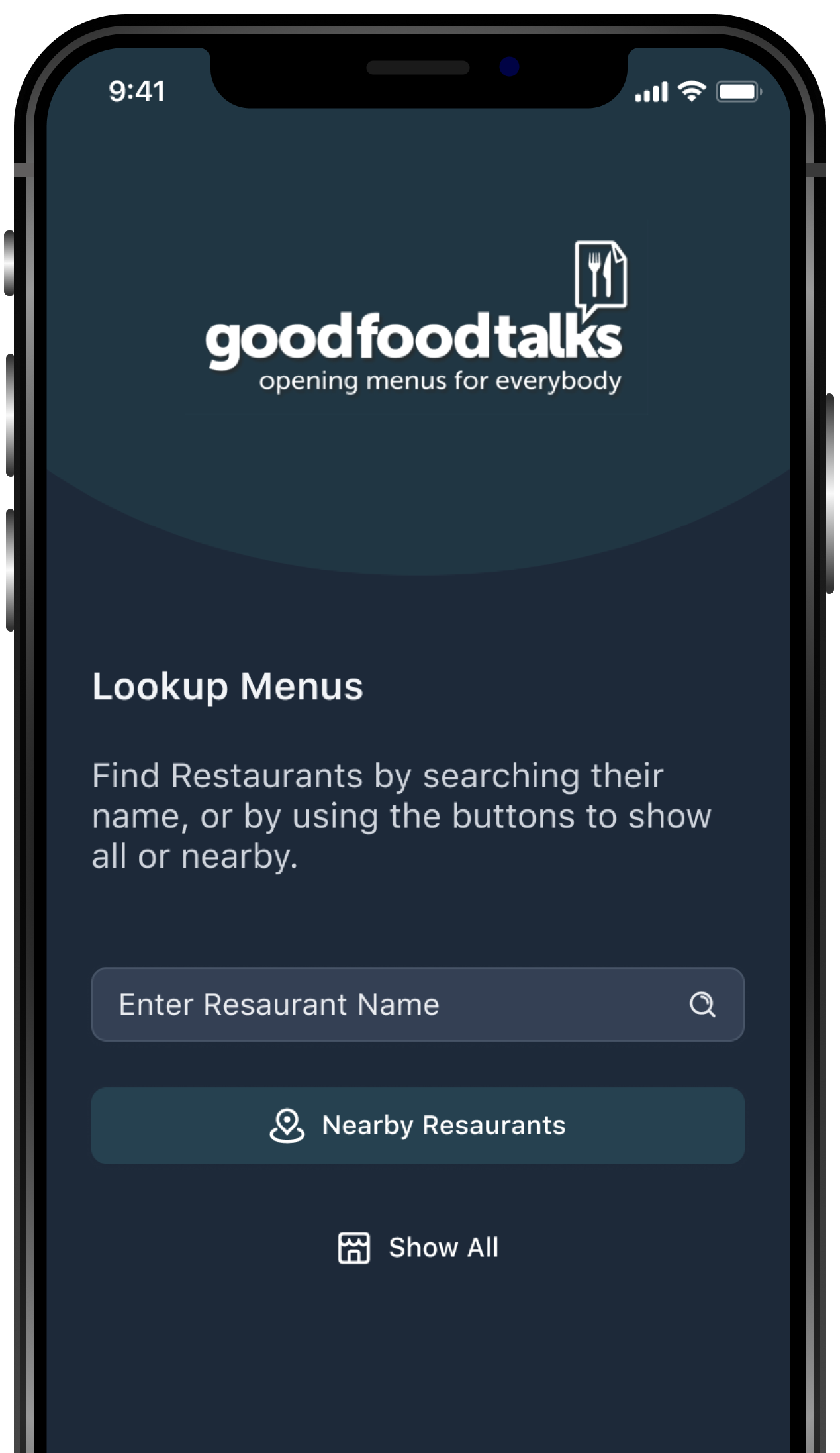 Good Food Talks mobile app screenshots